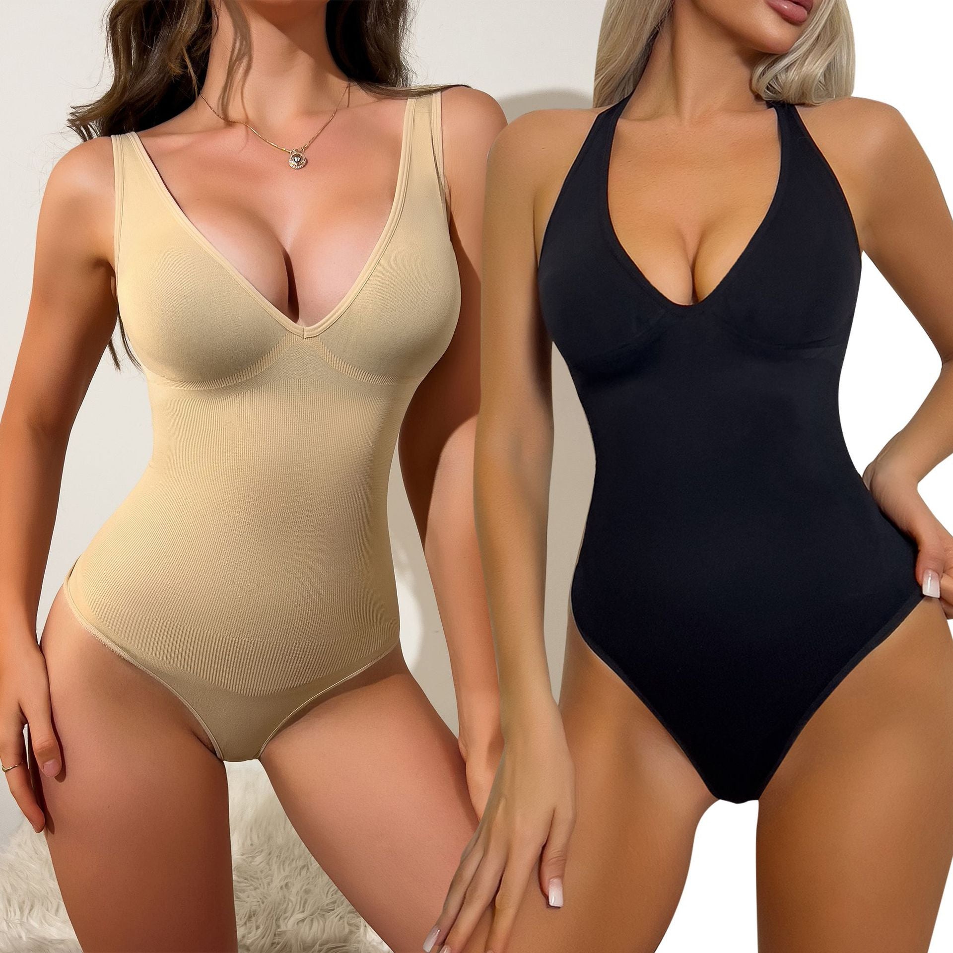 Hanging Neck Camisole 2-in-1 Bodysuit