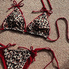 Leopard Print Colorblocked Separate Swimsuit