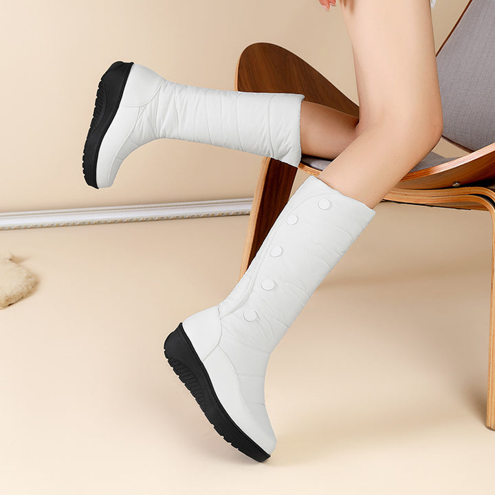 Fleece-lined Thick-soled Wedge Snow Boots