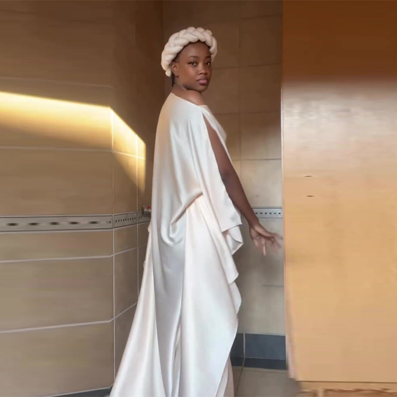 Off-shoulder fitted waist elegant dress