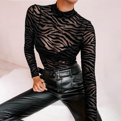 Long Sleeve Printed Bodysuit