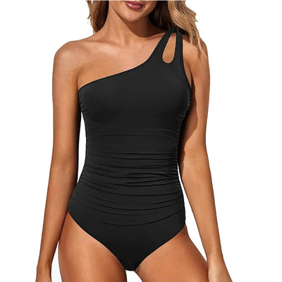 One Shoulder Lock Hole Bikini Top