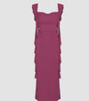 MESH RUFFLE HEM MAXI DRESS