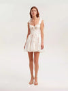 Vacation Style Slim Printed Lace-Up Dress