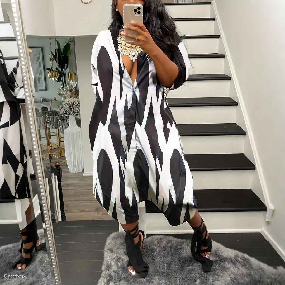 Solid Color Loose-Fit Casual Jumpsuit