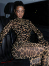 Round Neck Long Sleeve Skinny Jumpsuit