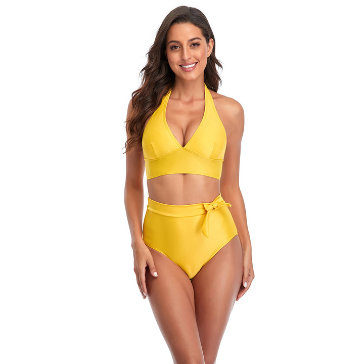 Split Leopard Print Backless Swimsuit