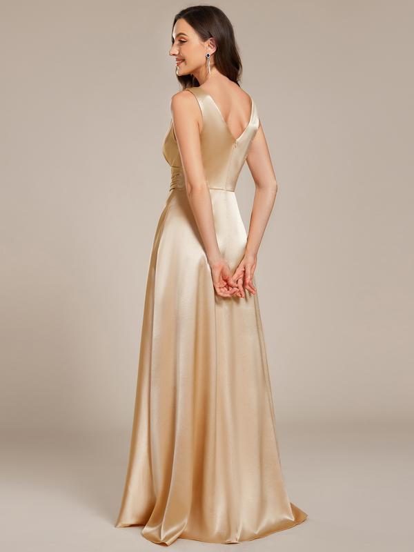 Women's V-neck satin formal dress