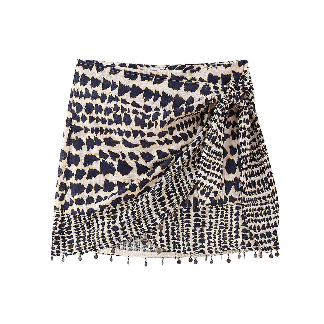 Printed half-body skirt