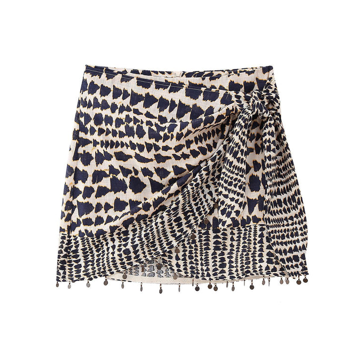 Printed half-body skirt