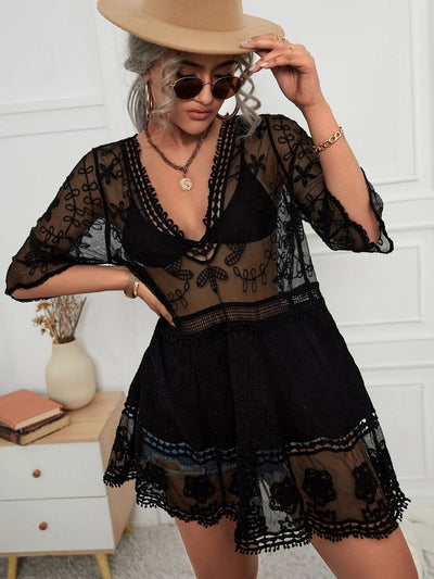Lace Loose Beach Cover-up Dress