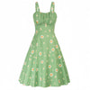 Cute print dress with suspenders