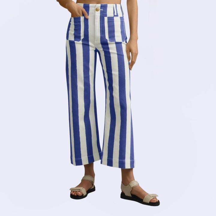 Striped Print Fashion Casual Jeans