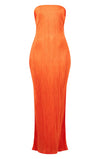 Printed Pressure Pleated Slim Bow Long Skirt