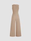 V-Neck Wrap Wide Leg Jumpsuit