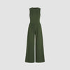 Round Neck Sleeveless Slim Long Casual Jumpsuit