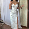 Small floral slit suspender dress
