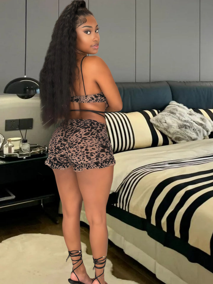 Backless tight-fitting jumpsuit shorts