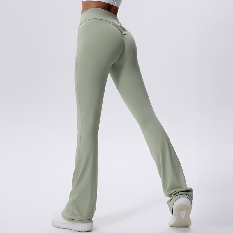 High Waisted Hip Lifting Micro Flare Yoga Pants