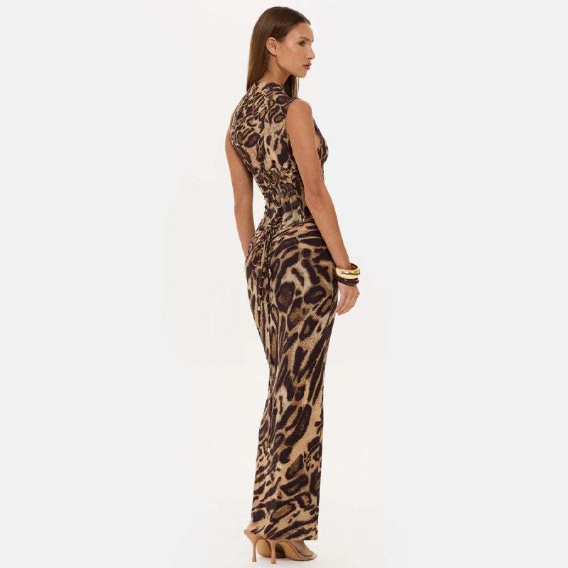 Women's two-piece dress with drawstring waist