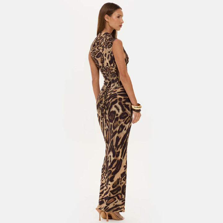 Women's two-piece dress with drawstring waist