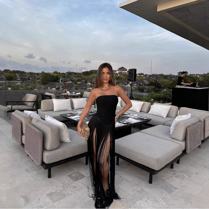 Tassel patchwork dress