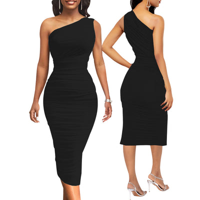 Fashion One Shoulder Slim Dress