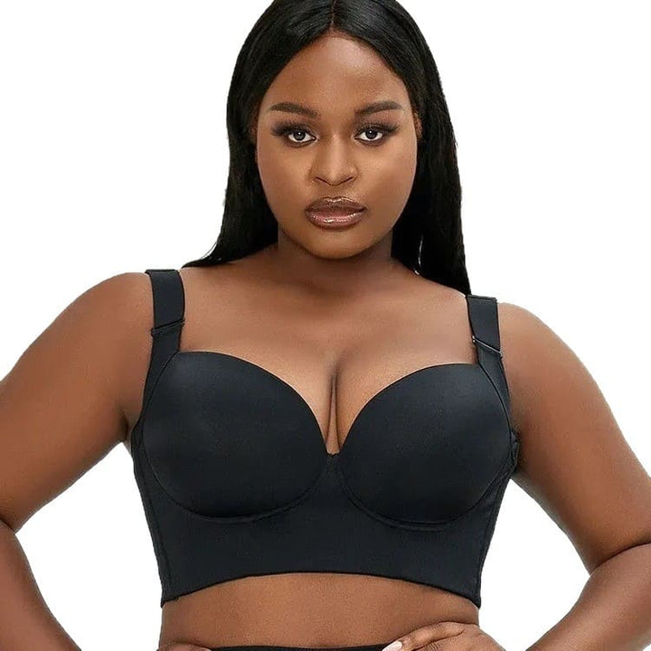 Seamless push-up deep V bra