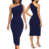 Fashion One Shoulder Slim Dress