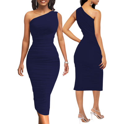 Fashion One Shoulder Slim Dress