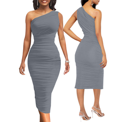 Fashion One Shoulder Slim Dress