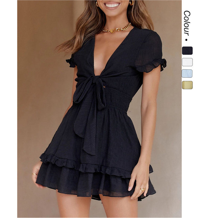 Sweet chiffon dress with ruffles