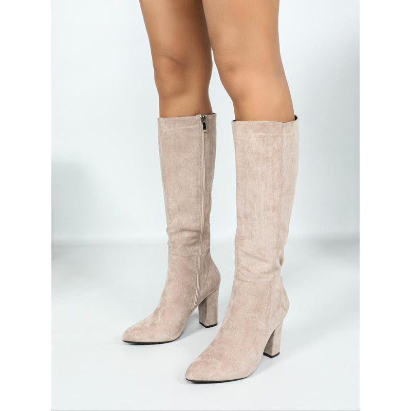 Women's chunky high-heeled boots
