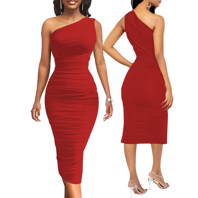 Fashion One Shoulder Slim Dress