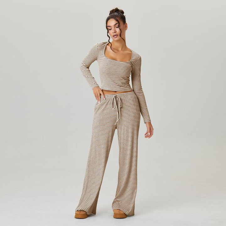 Striped slim-fit fashion suit