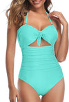 Tummy Tuck High Waist Hollow Out One-piece Swimsuit