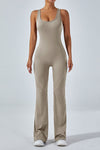 Women's Backless Jumpsuit Cutout Sleeveless Jumpsuit Flared Pants Leggings