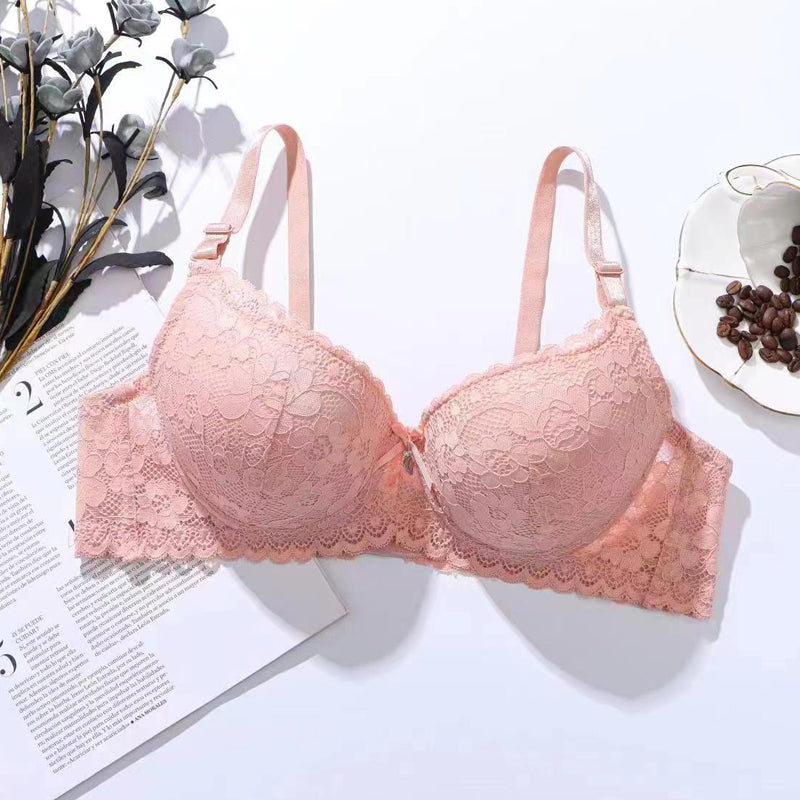 Lace Gathering Anti-Sagging Bra