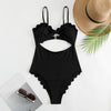 Lace Hanging Neck Backless One-piece Swimsuit