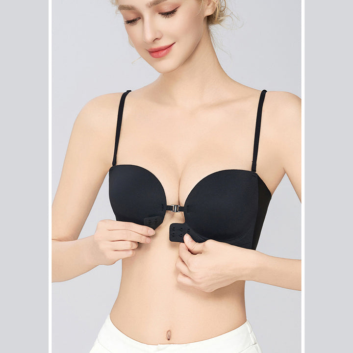 Front-fastening push-up anti-slip bra