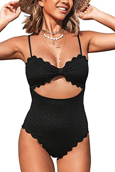 Lace Hanging Neck Backless One-piece Swimsuit