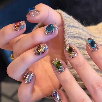 Sparkling diamond nail art