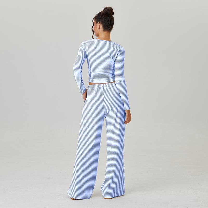 Striped slim-fit fashion suit