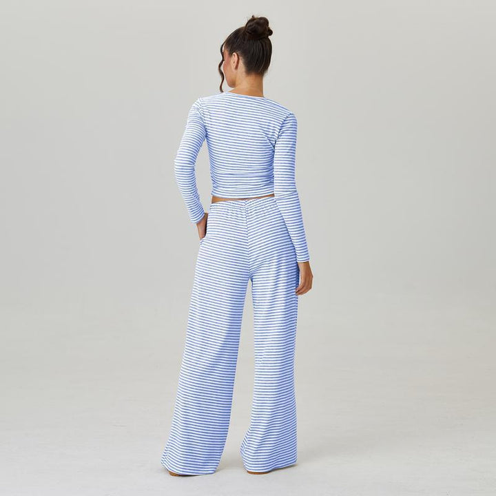 Striped slim-fit fashion suit