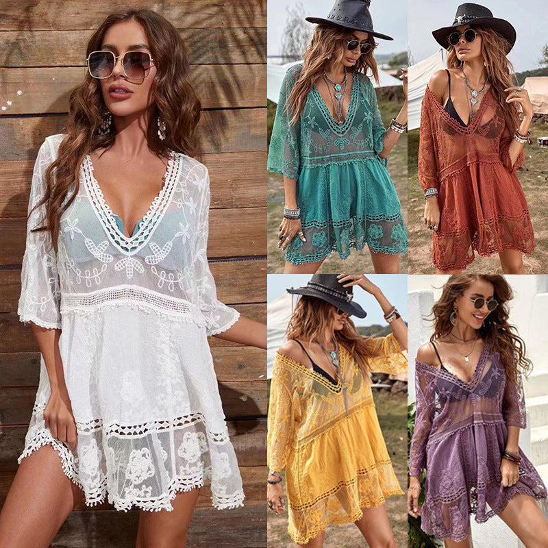 Lace Loose Beach Cover-up Dress