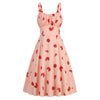 Cute print dress with suspenders