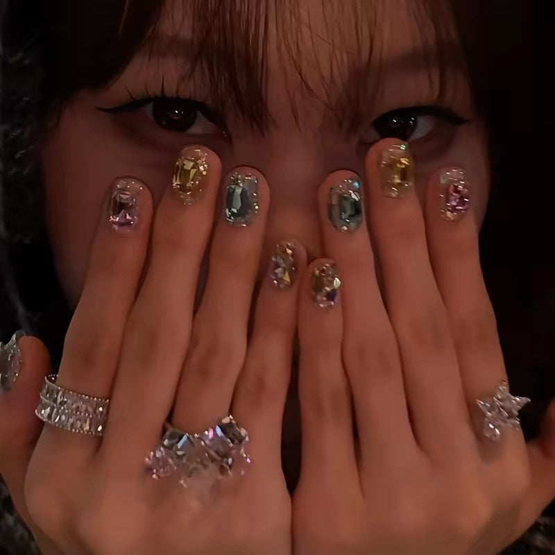 Sparkling diamond nail art