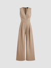 V-Neck Wrap Wide Leg Jumpsuit
