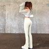 Flared Bottoms Seamless Stretch High Waist Yoga Pants