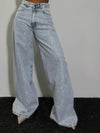 Rhinestone Loose High Waist Jeans